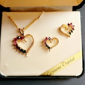 Heart necklace and earring set 🌟
